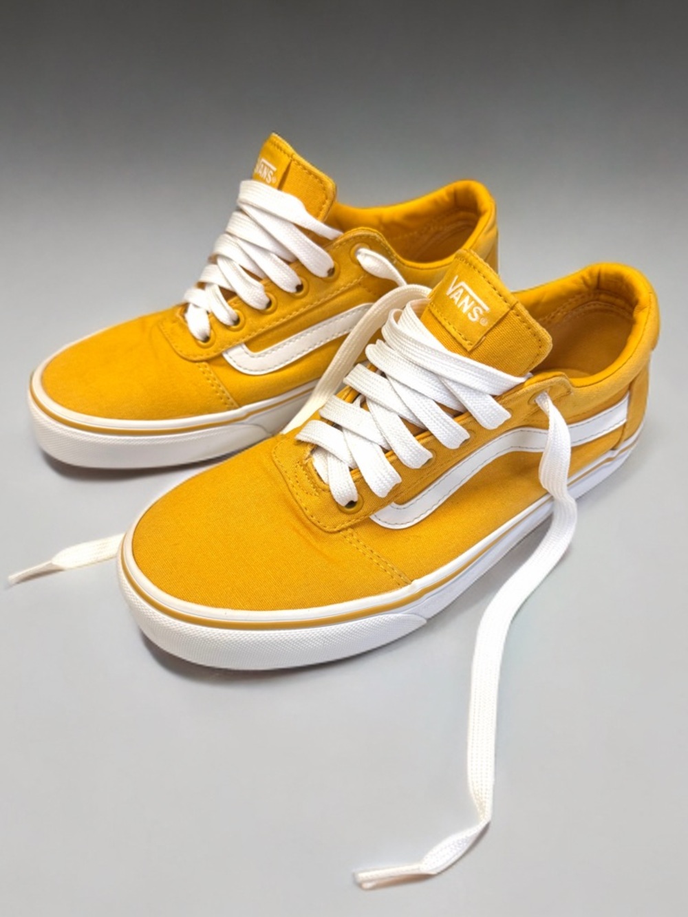 Vans Kids Yellow Canvas Old Skool Sneakers with White Stripe